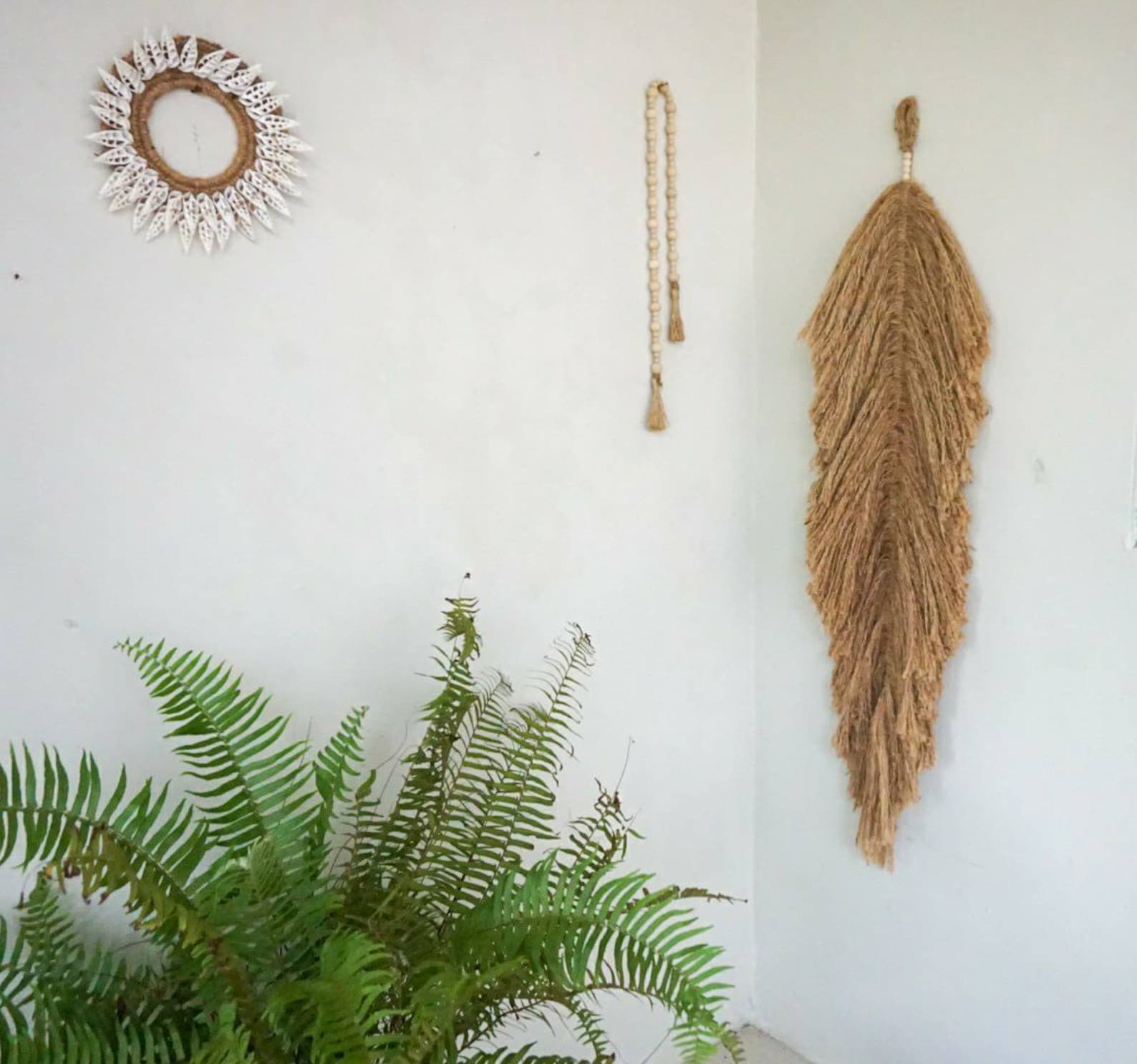 Jute Boho Feather Macrame | Boho Leaf Wall Decor | Bohemian Wall ...