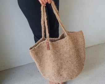 Handmade Jute Crochet Tote Bag | Sustainable Beach Shopping Bag
