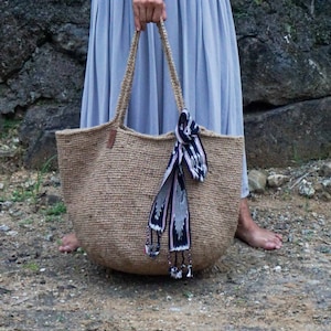 Super große gehäkelte Einkaufstasche | große Shopper-Tasche | Einkaufstasche | Jute große Tasche