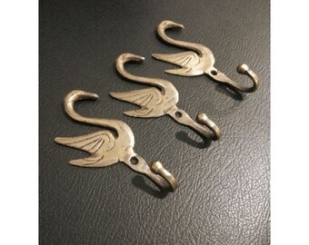 Brass Vintage Swan Hooks Ornate. -  Australia