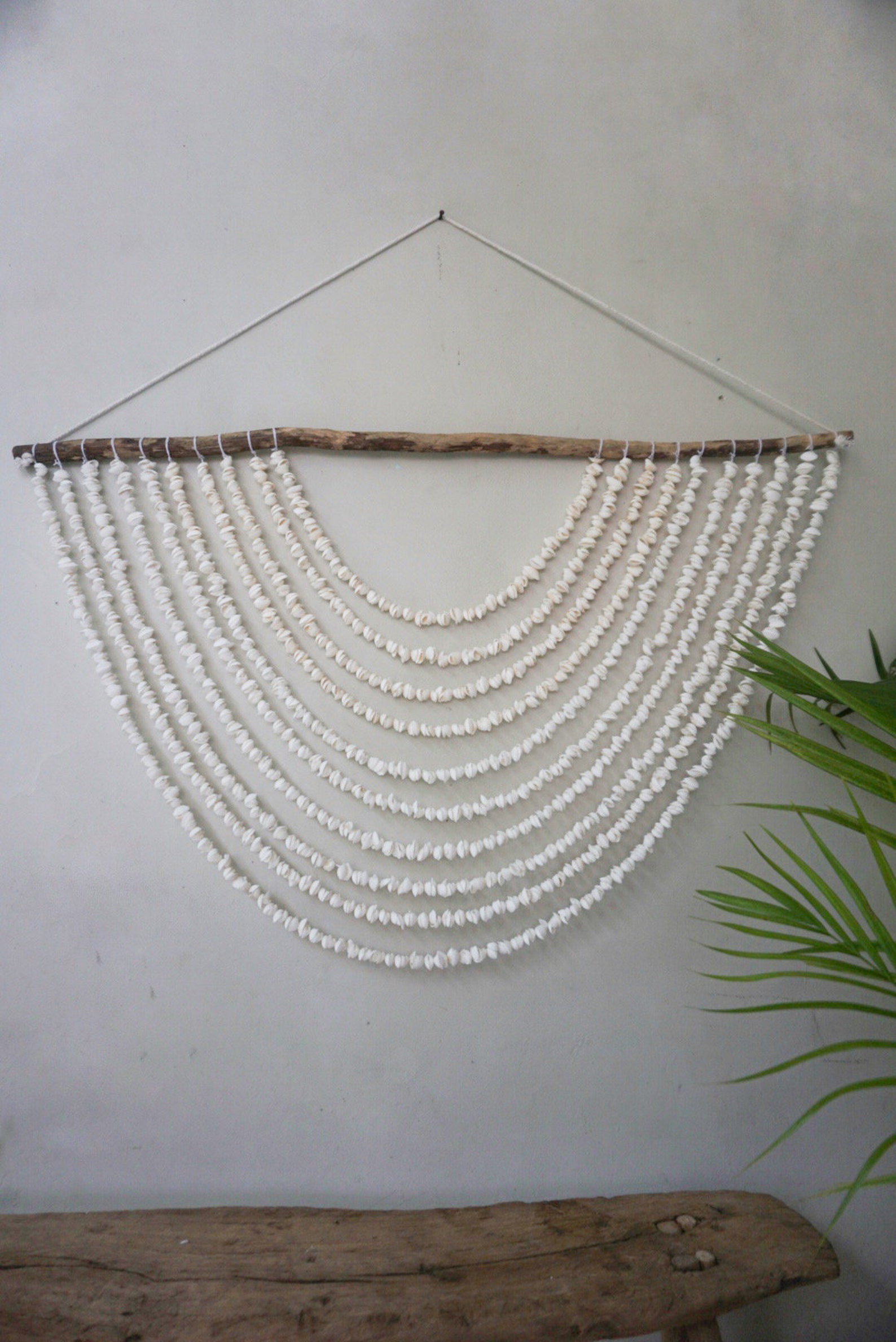 Large White Seashell Wall Hanging, Boho Beach Decor - Etsy
