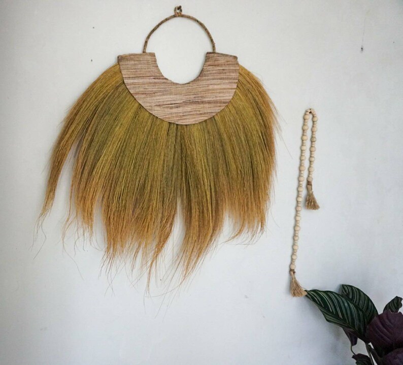 Image showcasing Large Seagrass Wall Hanging Decoration | Natural Wall Home Decor ...