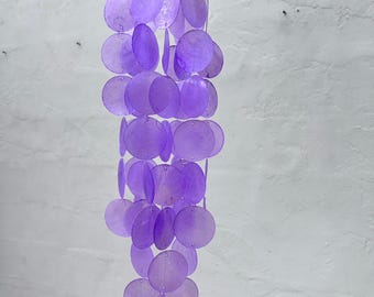 Small Purple Capiz Shell Wind Chime – Handmade Coastal Boho Decor