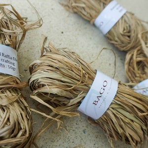 Natural raffia fiber 50gr | natural palm leaves | raffia fiber for decoration | natural raffia for crafting