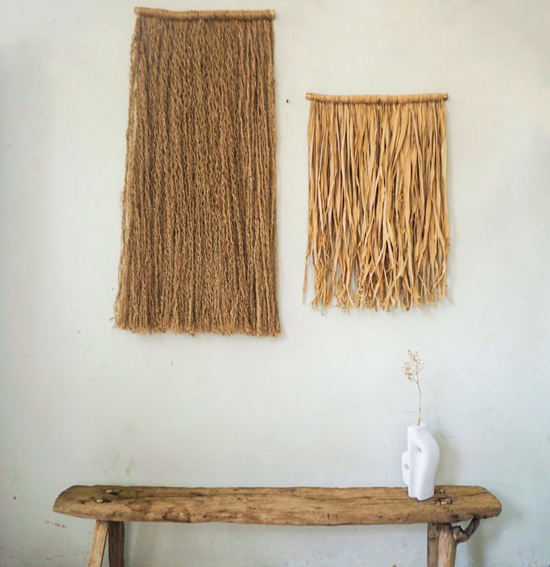 Gallery Detail: Minimalist Jute Wall Hanging Mediterranean Wabi Sabi Art