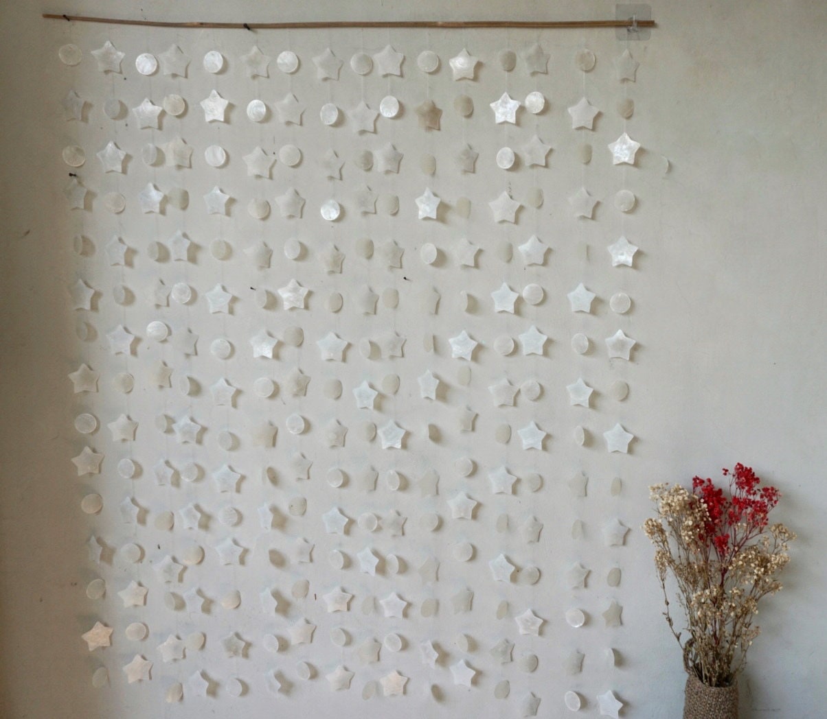 White Capiz Shells Flower Wall Hanging