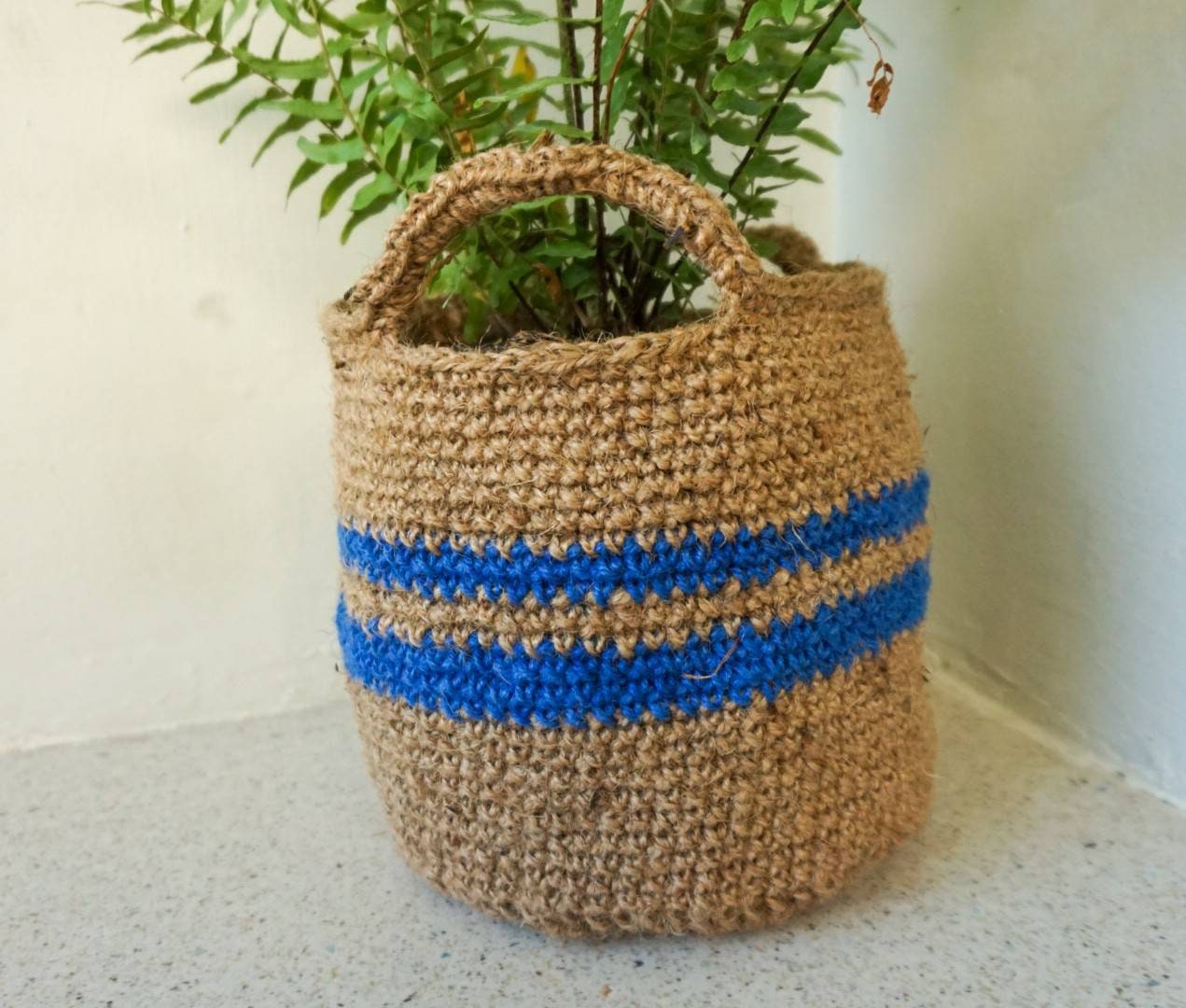 Jute Crochet Plants Basket Jute Pot Cover Jute Plants Etsy UK