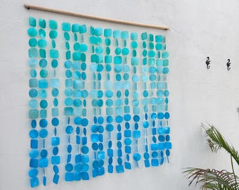 Ocean View Capiz Shell Wall Hanging | Boho Beach House Decor