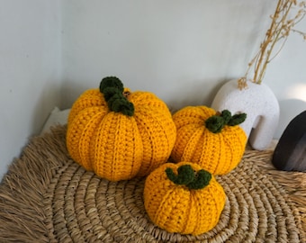 Fall crocheted pumpkin decor | Handmade pumpkin home decora | Halloween decor crochet pumpkin | Pumpkin autumn decor | Mustard Pumpkin