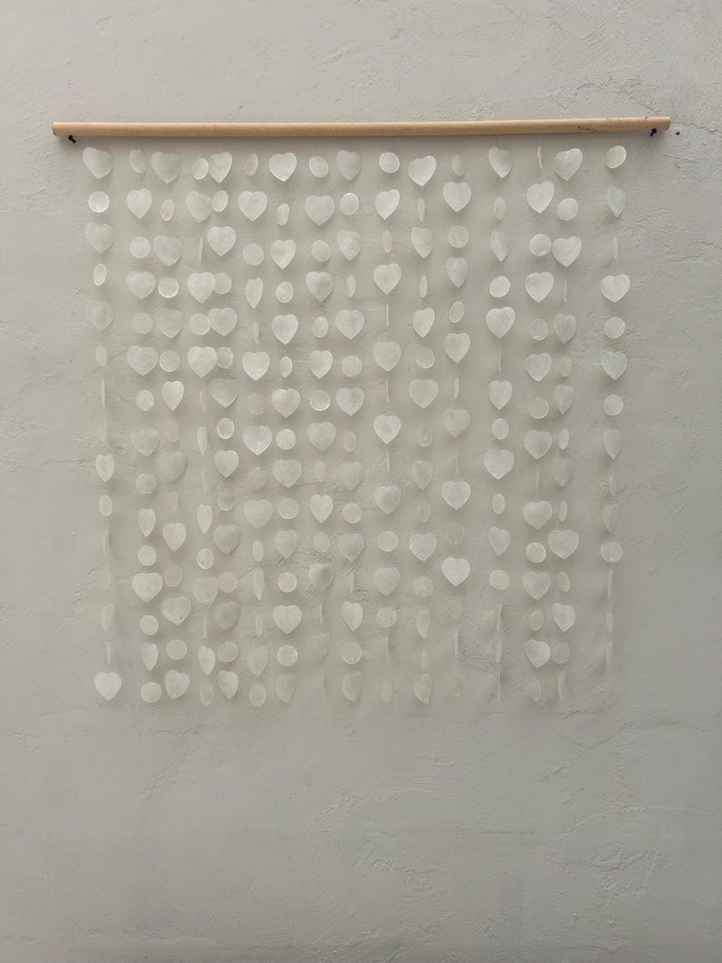 White Love Shape Capiz Shell Wall Hanging | Beach Boho Decor - Etsy