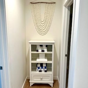 Personalize White Shell Wall Hanging Decor, Boho Beach House Art, Seashell Nursery Coastal Decor, Sea Shell Wall Decor for Living Room