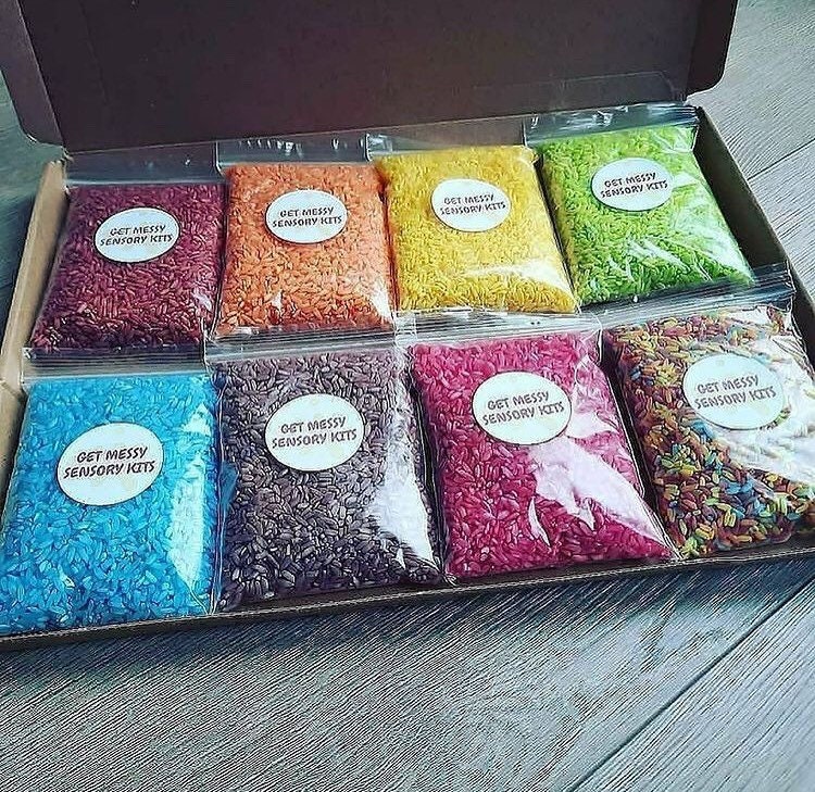TENNER TUESDAY Tray and 4 Bags of Sensory Rice Etsy UK