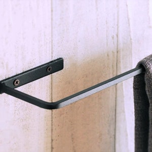Handcrafted Wrought Iron Towel Rail Rack: Industrial Bathroom Decor