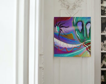 Eternal Transfer Canvas Wall Art | Simple Artwork | Anxiety Artwork | Boho Home Decore | Funky Wall Decor | Indie Room Decor