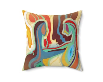 Art Throw Pillow Modern Abstract Pillow Boho Art Pillow Colorful Throw Pillow Funky Home Decor Fun Throw Pillow for Bed Whimsical Decor