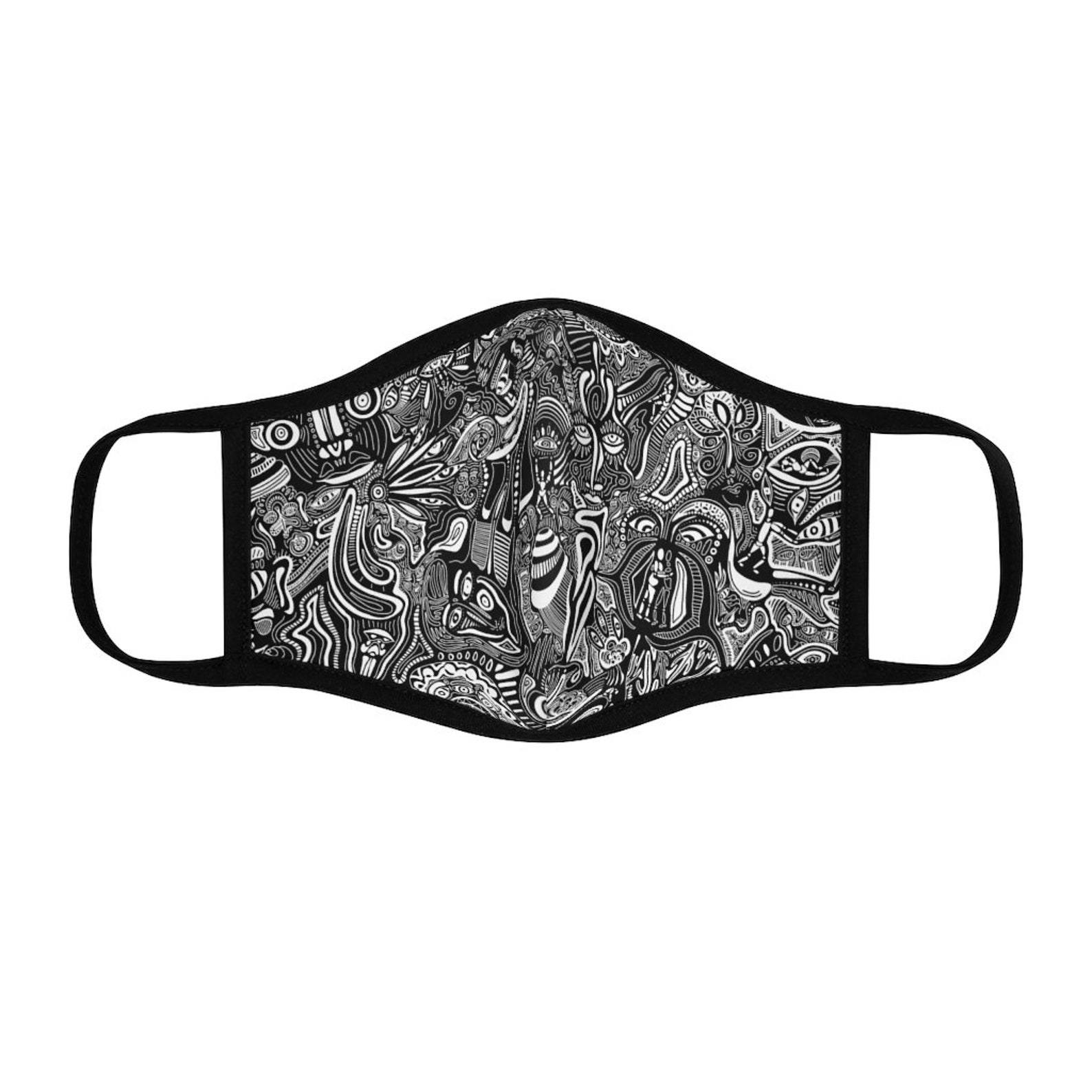 Abstract Art Face Mask Black and White Face Mask With Filter Etsy