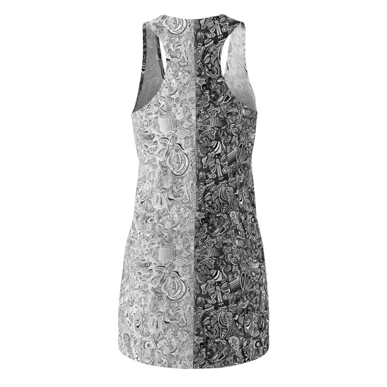 Abstract Art Dress Black and White Dress Line Art Dress Etsy