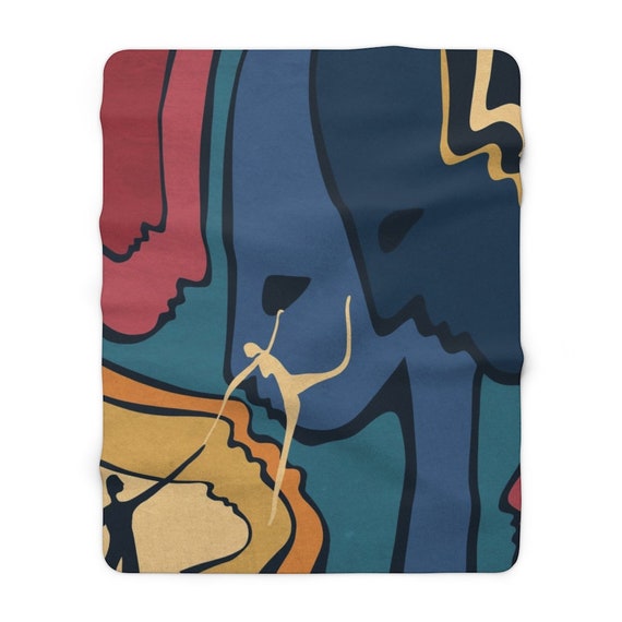 Abstract Art Blanket Aesthetic Blanket Colorful Throw Blanket Funky Decor Eclectic Home Decor Fun Home Decor Couch Throw Blanket for Bed