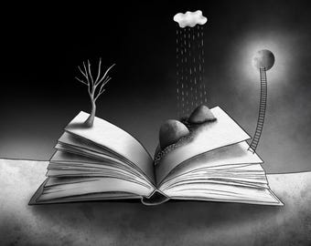 "El Libro" - Lámina artística firmada