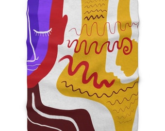 Arte astratta Coperta Estetica Coperta Colorata Throw Blanket Funky Decor Eclettico Home Decor Divertimento Home Decor Divano Getta Coperta per letto