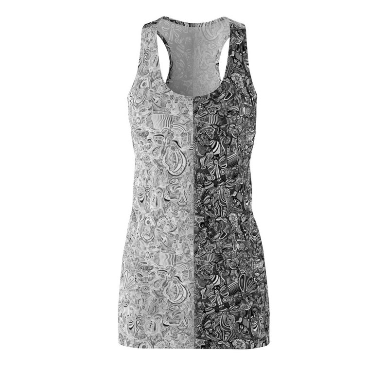 Abstract Art Dress Black and White Dress Line Art Dress Etsy