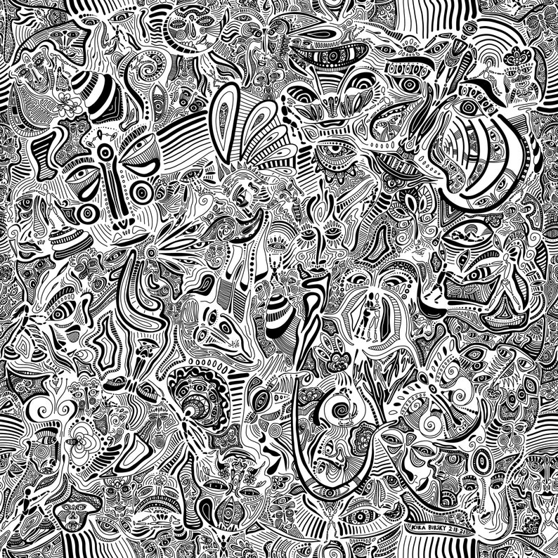 Abstract Art Dress Black and White Dress Line Art Dress Etsy