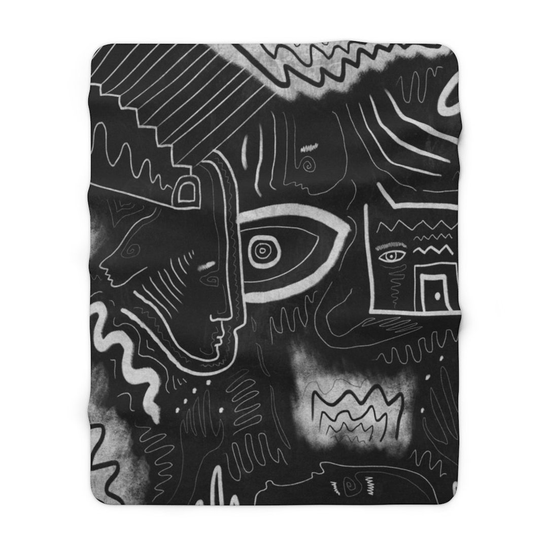 Abstract Art Blanket Aesthetic Blanket Black and White Blanket Etsy