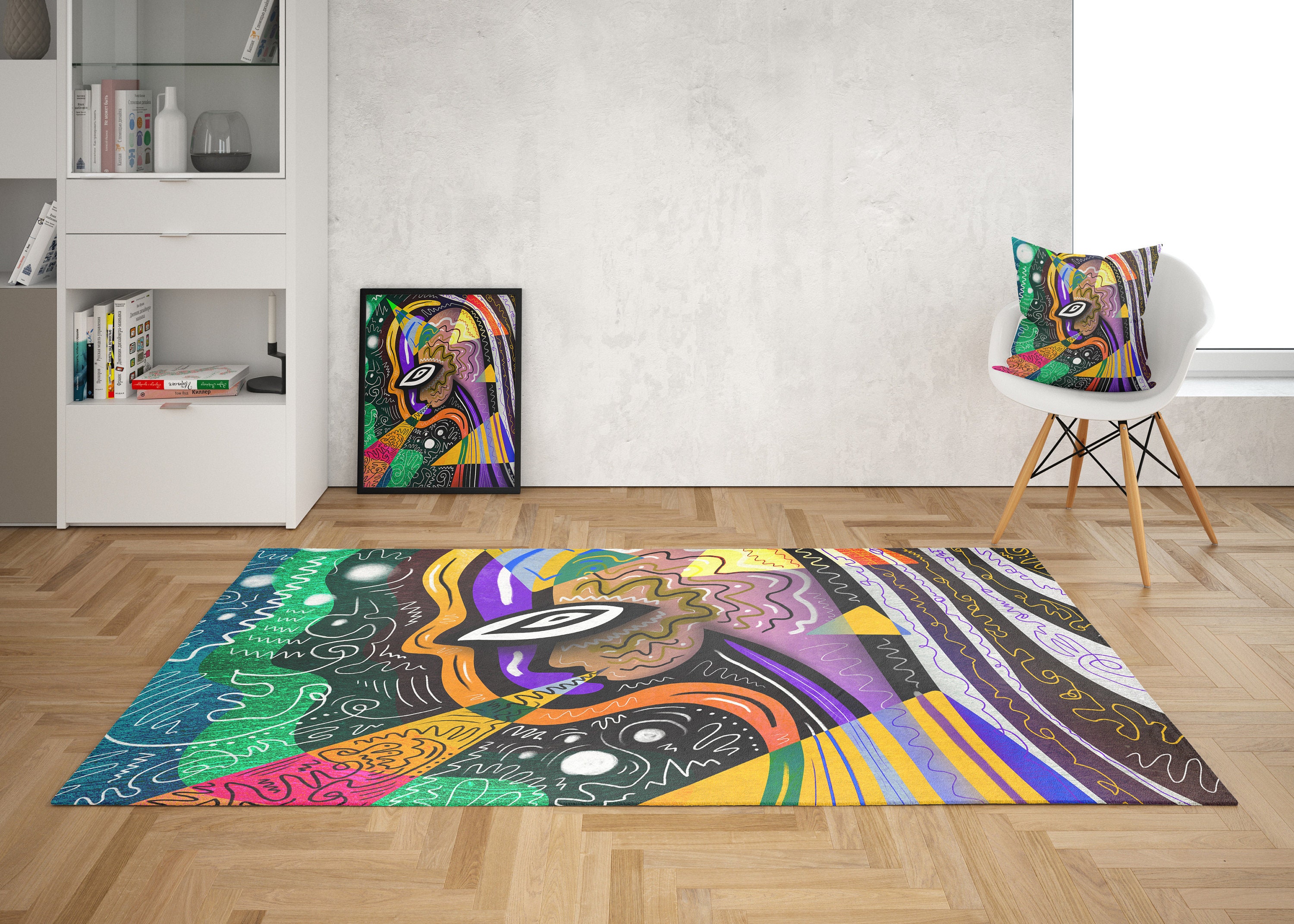 Unique Coffee Stained Rug Artwork Psychedelic Rugs Artist Modern