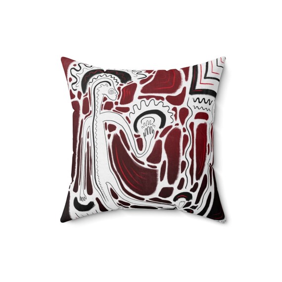 Modern Art Pillow Unique Pillows Funky Pillow Black and White Etsy