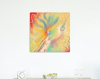 Divine Powers Canvas Wall Art | Simple Artwork | Anxiety Artwork | Boho Home Decore | Funky Wall Decor | Indie Room Decor