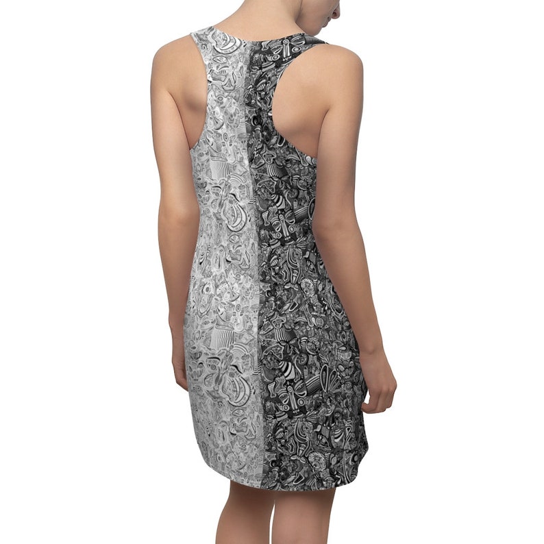 Abstract Art Dress Black and White Dress Line Art Dress Etsy