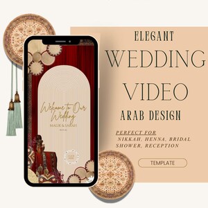 Custom Arabic, Henna, and Nikkah Video Invitation | Canva Template | Traditional Arab Design | Muslim