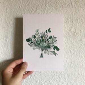 Greenery Print / Floral Print / Simple Floral Design / Greenery Bunch Art / Plant Print / Eucalyptus Print / Floral Digital Painting