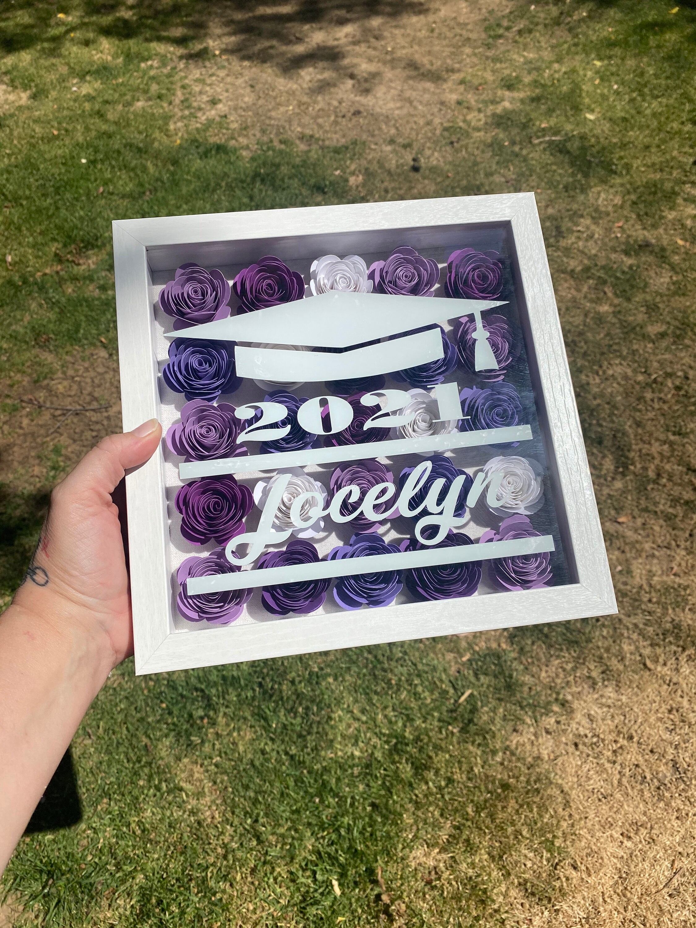 Custom Graduation Shadowbox Personalized Gift Box Flower Box Etsy