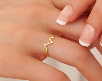 【gold】S925 zigzag ring (R223) Gold Zig Zag Design Ring (Available in Yellow/Rose/White