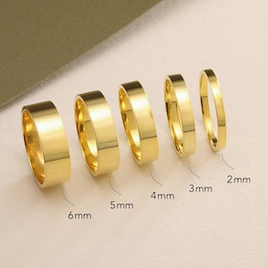 6mm Flat Wide Wedding Band Mens, Unique Wedding Band Solid Gold, 14k Promise Ring, Flat Wedding Band for Women Men, Classic Wedding Band