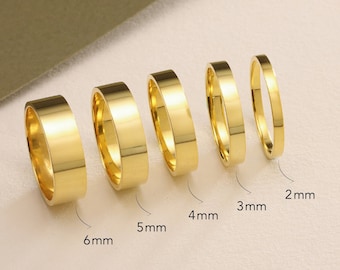 14k Solid Gold 2mm Plain Wedding Band - Comfort Fit Classic Wedding Ring