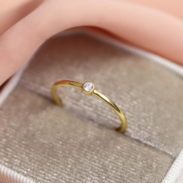 Diamond Bezel Ring - Etsy