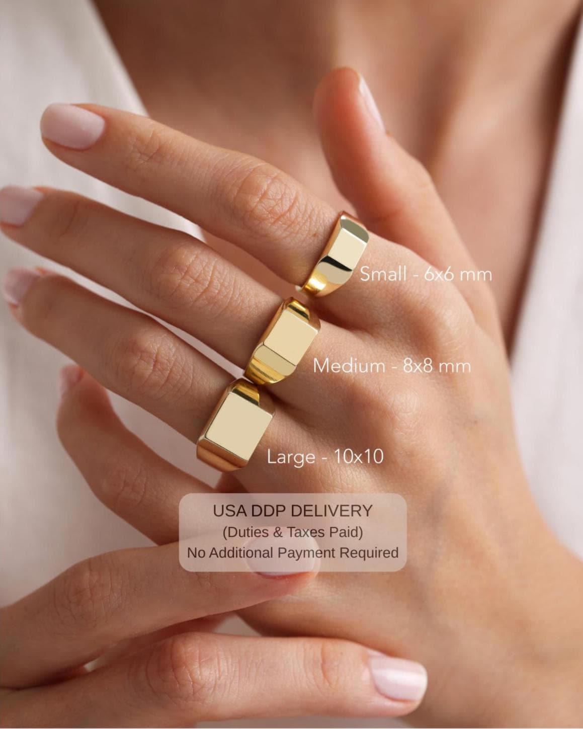 Square Signet Ring 18k - Etsy