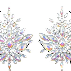 UV Glow Black Light Pastie - Neon Rave Accessory Crystal AB