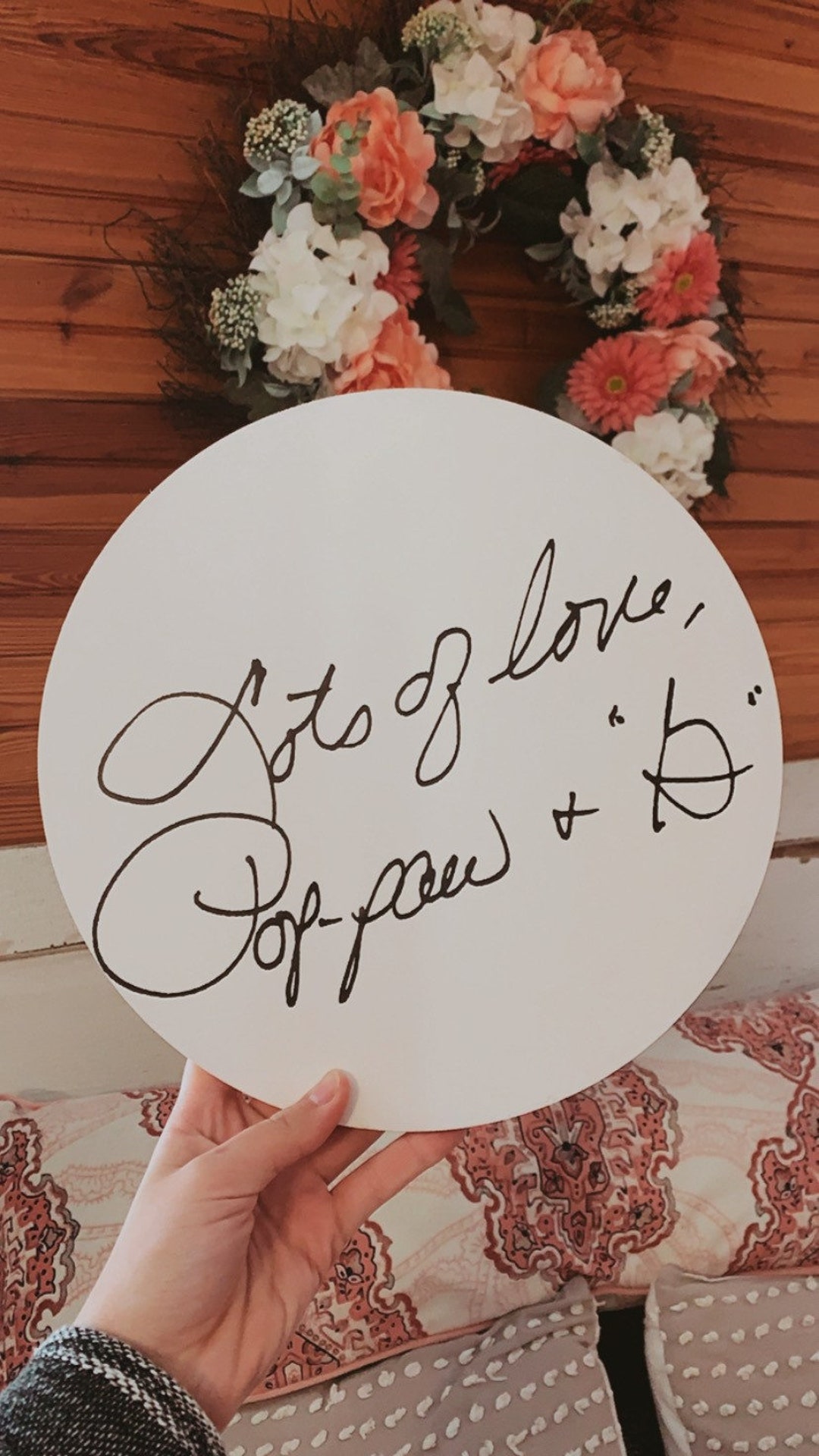 Custom Handwriting Sign, Circular Sign, Personal Handwriting ...