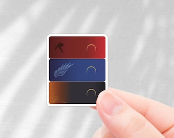 Mini Book Sticker - Crescent City, Sara J Maas, SJM House of Earth and Blood, House of Sky and Breath, House of Flame and Shadow