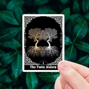 Providence Card Sticker - The Twin Alders, One Dark Window Two Twisted Crowns