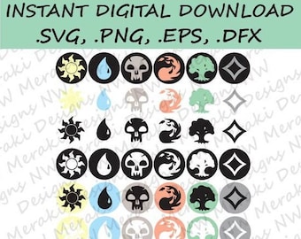 DIGITAL DOWNLOAD - Magic The Gathering Land Icons Bundle