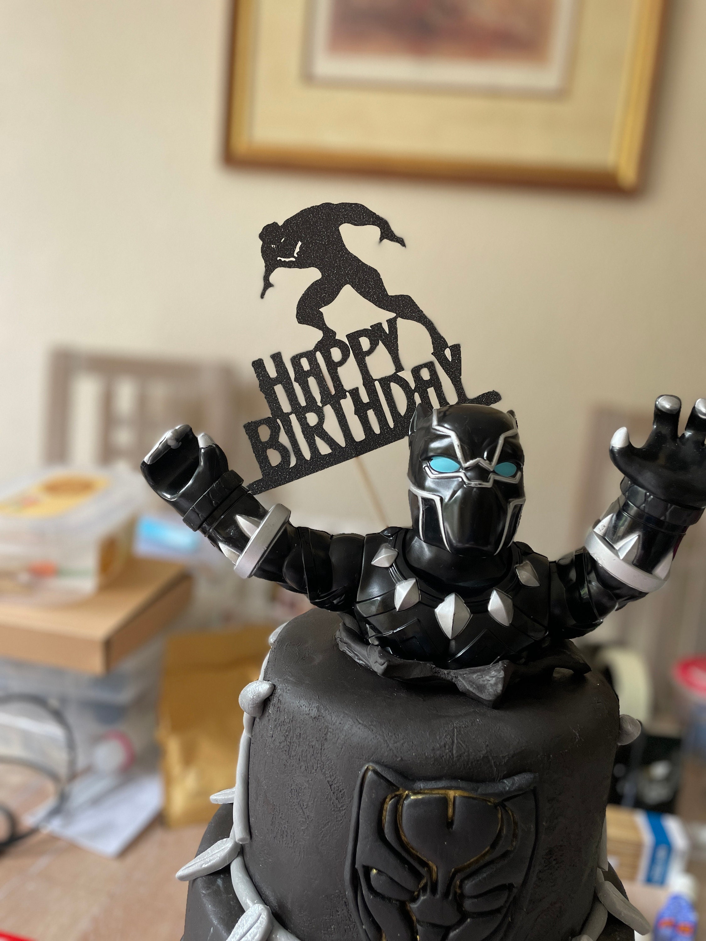 Black Panther Inspired Cake Topper personalised Etsy