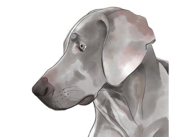 Custom Digital Watercolor Pet Portrait