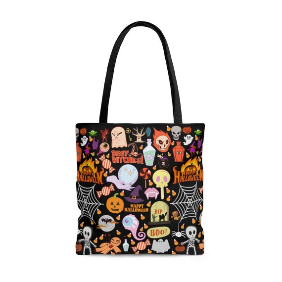 NWT Trick Or Treat HALLOWEEN Large Candy Tote Bag WITCHES & MUMMIES 