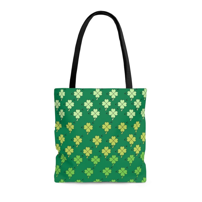 St Patty/'s Day Clover Pattern Irish Green Spacious Tote Bag