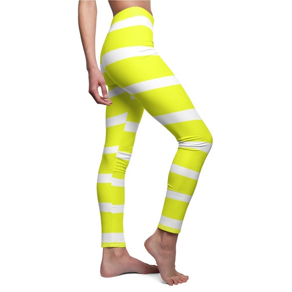White Striped Women's Leggings - Etsy