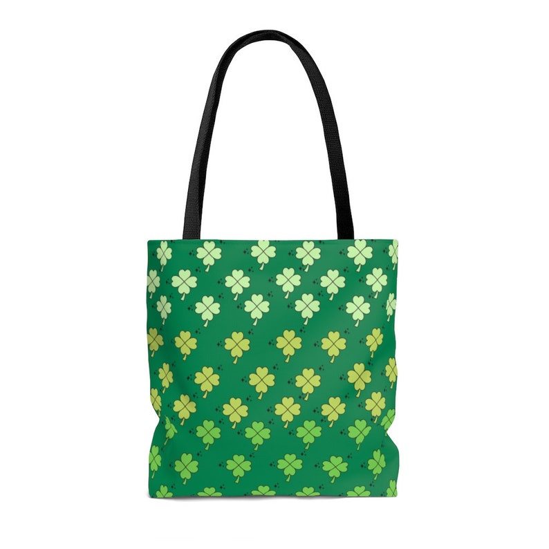 St Patty/'s Day Clover Pattern Irish Green Spacious Tote Bag